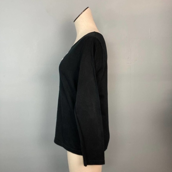 𝅺lemon Grass Studio Christmas Holiday Kitty Cat Long Sleeve T-Shirt Black Size S - Picture 5 of 12